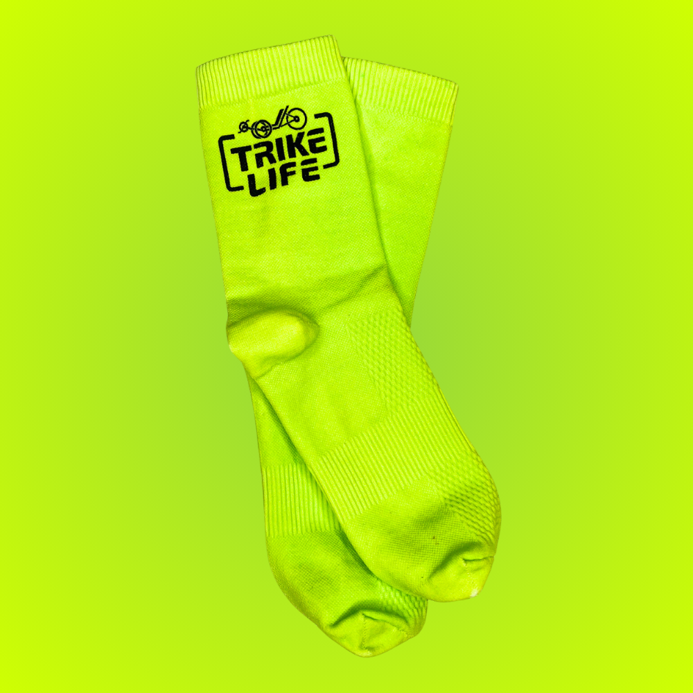 Trike Life Socks: Hi-Vis Yellow Edition